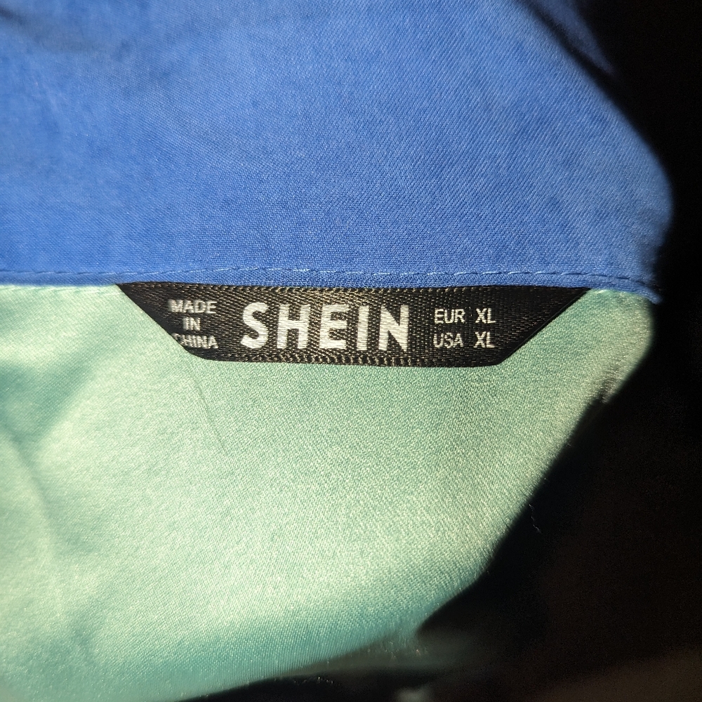 SheIn Geo Chevron Panel Zipper Placket Jacket - Picture 8 of 9
